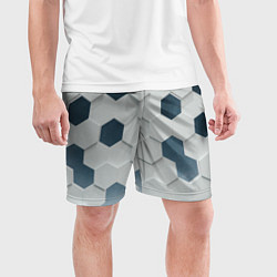Шорты спортивные мужские Геометрические шестиугольники, цвет: 3D-принт — фото 2