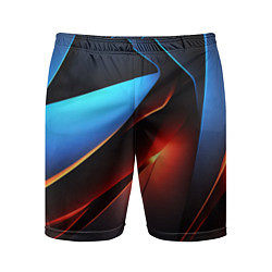 Шорты спортивные мужские Красно-синие элементы, цвет: 3D-принт