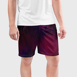 Шорты спортивные мужские Фиолетовый мазок, цвет: 3D-принт — фото 2
