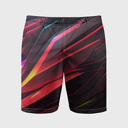 Шорты спортивные мужские Красно-черная текстура, цвет: 3D-принт