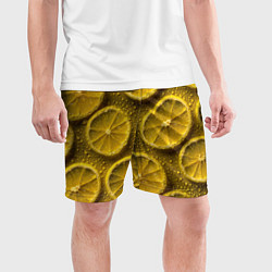 Шорты спортивные мужские Сочный паттерн из долек лимона, цвет: 3D-принт — фото 2