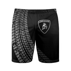 Шорты спортивные мужские Lamborghini tire tracks, цвет: 3D-принт