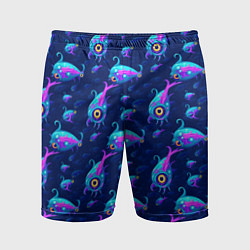 Шорты спортивные мужские Subnautica паттерн с рыбами, цвет: 3D-принт