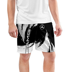 Шорты спортивные мужские Mercedes benz - white color, цвет: 3D-принт — фото 2