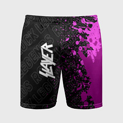 Шорты спортивные мужские Slayer rock legends: по-вертикали, цвет: 3D-принт