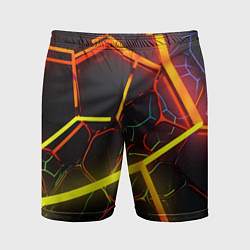 Шорты спортивные мужские Неоновые трубки, цвет: 3D-принт