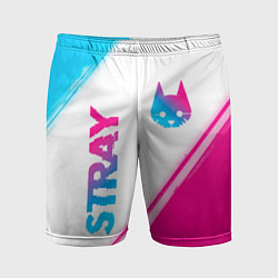 Шорты спортивные мужские Stray neon gradient style: надпись, символ, цвет: 3D-принт