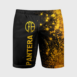 Мужские спортивные шорты Pantera - gold gradient: по-вертикали