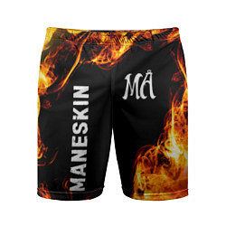 Шорты спортивные мужские Maneskin и пылающий огонь, цвет: 3D-принт