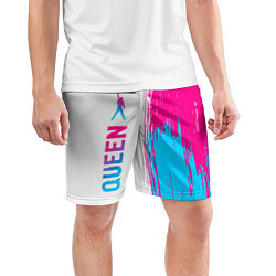 Шорты спортивные мужские Queen neon gradient style: по-вертикали, цвет: 3D-принт — фото 2
