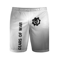Мужские спортивные шорты Gears of War glitch на светлом фоне: надпись, симв