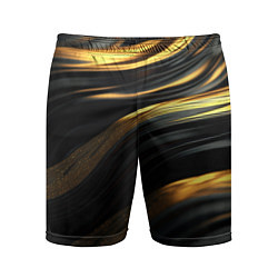 Шорты спортивные мужские Золотистые волны, цвет: 3D-принт