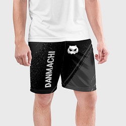 Шорты спортивные мужские DanMachi glitch на темном фоне: надпись, символ, цвет: 3D-принт — фото 2