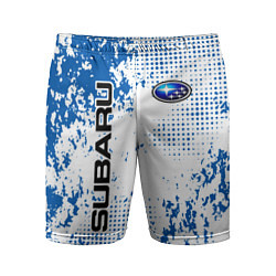 Шорты спортивные мужские Subaru blue logo, цвет: 3D-принт