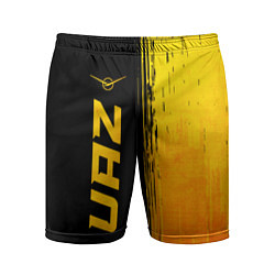 Мужские спортивные шорты UAZ - gold gradient: по-вертикали
