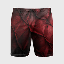 Шорты спортивные мужские Black red texture, цвет: 3D-принт
