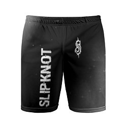 Мужские спортивные шорты Slipknot glitch на темном фоне: надпись, символ