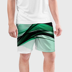Шорты спортивные мужские White green black, цвет: 3D-принт — фото 2