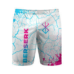 Мужские спортивные шорты Berserk neon gradient style: надпись, символ