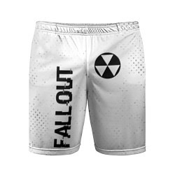 Мужские спортивные шорты Fallout glitch на светлом фоне: надпись, символ