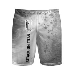 Мужские спортивные шорты Attack on Titan glitch на светлом фоне: по-вертика