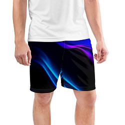 Шорты спортивные мужские Синий градиент - нейросеть, цвет: 3D-принт — фото 2