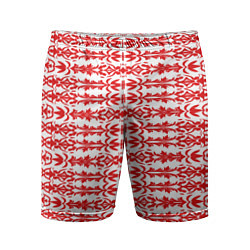 Шорты спортивные мужские Красно-белый батик, цвет: 3D-принт