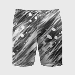 Шорты спортивные мужские Черно-белые штрихи, цвет: 3D-принт