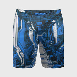 Шорты спортивные мужские Синяя комната киберпанк, цвет: 3D-принт