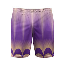 Шорты спортивные мужские Фиолетовый градиент в полоску, цвет: 3D-принт