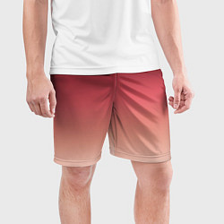 Шорты спортивные мужские Градиент красно-бежевый, цвет: 3D-принт — фото 2