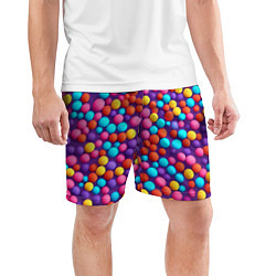 Шорты спортивные мужские Паттерн разноцветные шарики - нейросеть, цвет: 3D-принт — фото 2