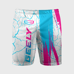 Мужские спортивные шорты Geely neon gradient style: по-вертикали