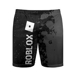Шорты спортивные мужские Roblox glitch на темном фоне: по-вертикали, цвет: 3D-принт
