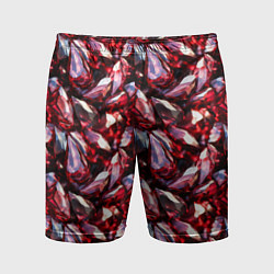 Шорты спортивные мужские Рубиновый паттерн, цвет: 3D-принт
