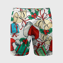 Мужские спортивные шорты Узор с новогодними падарками