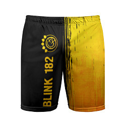 Шорты спортивные мужские Blink 182 - gold gradient: по-вертикали, цвет: 3D-принт