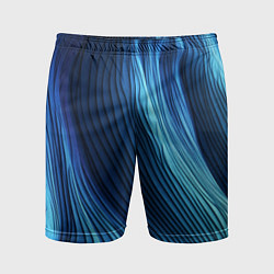 Шорты спортивные мужские Трехмерные волны, цвет: 3D-принт
