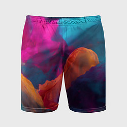 Шорты спортивные мужские Акварельные краски, цвет: 3D-принт