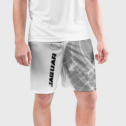 Шорты спортивные мужские Jaguar speed на светлом фоне со следами шин по-вер, цвет: 3D-принт — фото 2
