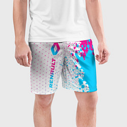 Шорты спортивные мужские Renault neon gradient style по-вертикали, цвет: 3D-принт — фото 2