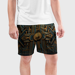 Шорты спортивные мужские Симметрический узор в египетском стиле, цвет: 3D-принт — фото 2