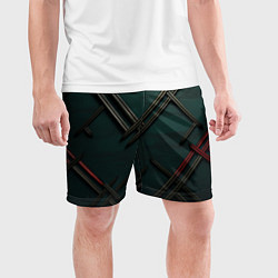 Шорты спортивные мужские Диагональный узор в шотландском стиле, цвет: 3D-принт — фото 2
