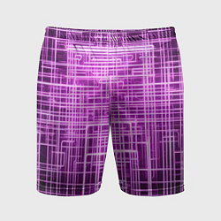 Мужские спортивные шорты Фиолетовые неоновые полосы киберпанк