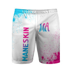 Мужские спортивные шорты Maneskin neon gradient style вертикально