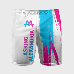 Шорты спортивные мужские Asking Alexandria neon gradient style по-вертикали, цвет: 3D-принт