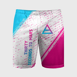 Мужские спортивные шорты Thirty Seconds to Mars neon gradient style вертика