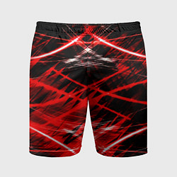 Шорты спортивные мужские Красный лазер линии, цвет: 3D-принт