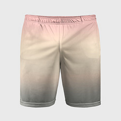 Шорты спортивные мужские Персиковый и серый градиент, цвет: 3D-принт
