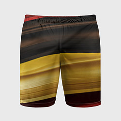 Шорты спортивные мужские Черный красный желтый цвет абстракции, цвет: 3D-принт